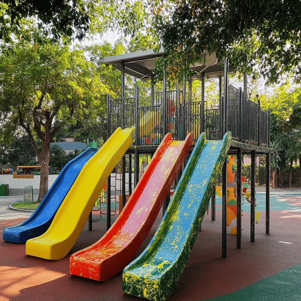 Un parque infantil es un lugar donde los niños juegan. Tiene juegos y actividades que son divertidos y seguros. Los parques pueden ser grandes o pequeños, pero todos deben tener elementos para el juego. Entre los más comunes están columpios, toboganes y estructuras para escalar. Cada parque tiene un diseño diferente, según el espacio y el propósito.