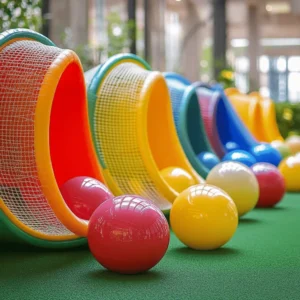 Los parques de bolas son espacios llenos de alegría. En ellos, los niños saltan, juegan y exploran. Estas áreas son como un pequeño mundo de diversión. Los niños pueden correr, reír y hacer nuevos amigos.
