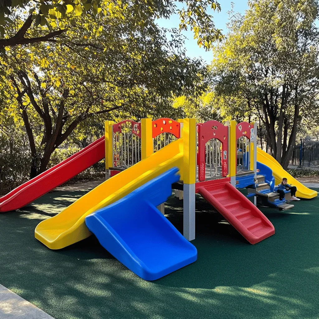 Cuando piensas en un parque infantil, la seguridad es lo primero. Los parques deben cumplir con normas de seguridad estrictas. Esto asegura que los niños jueguen sin riesgo de accidentes. Siempre verifica que el equipamiento esté hecho de materiales resistentes y seguros. Un buen parque tiene bordes redondeados y superficies antideslizantes.