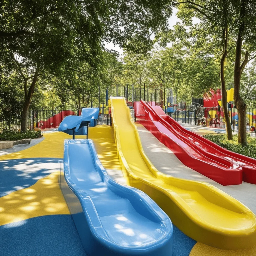 Los parques de niños son lugares mágicos. Ahí, los niños pueden jugar, reír y crear recuerdos. El juego es esencial para su desarrollo. Jugar al aire libre fomenta la salud física y mental. También les ayuda a hacer amigos y aprender a compartir. Un buen parque infantil debe ser seguro. Esto significa que el equipamiento debe estar hecho con materiales resistentes y duraderos. Los columpios, toboganes y estructuras deben cumplir normas de seguridad. Por ejemplo, el Parque Infantil Aventura Mágica es un gran ejemplo. Tiene toboganes, columpios y puentes que invitan a la aventura.