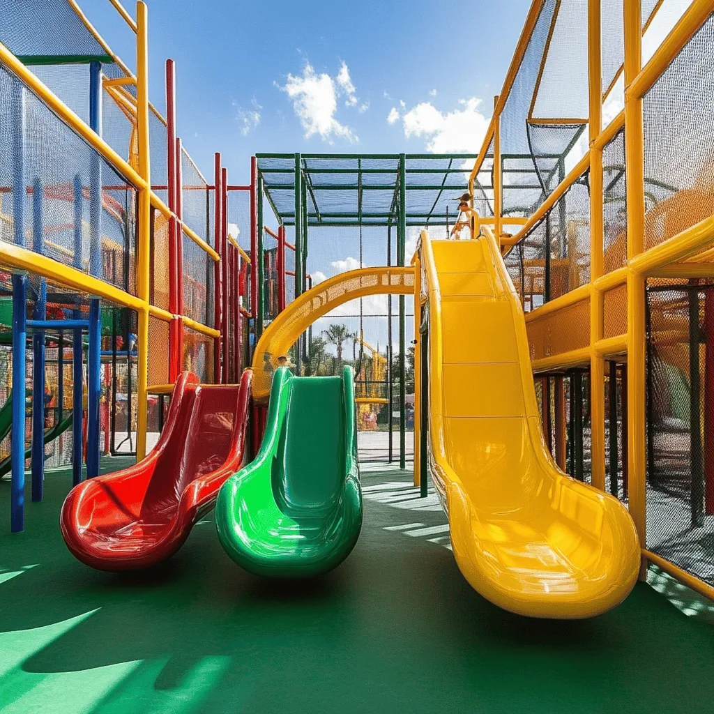 Los parques infantiles son esenciales para el desarrollo de los niños. Aquí, ellos juegan y aprenden. El juego ayuda a los niños a desarrollar habilidades físicas. Por ejemplo, escalar y correr mejora su fuerza y coordinación. También, el juego estimula su imaginación. Esto es clave para su crecimiento.