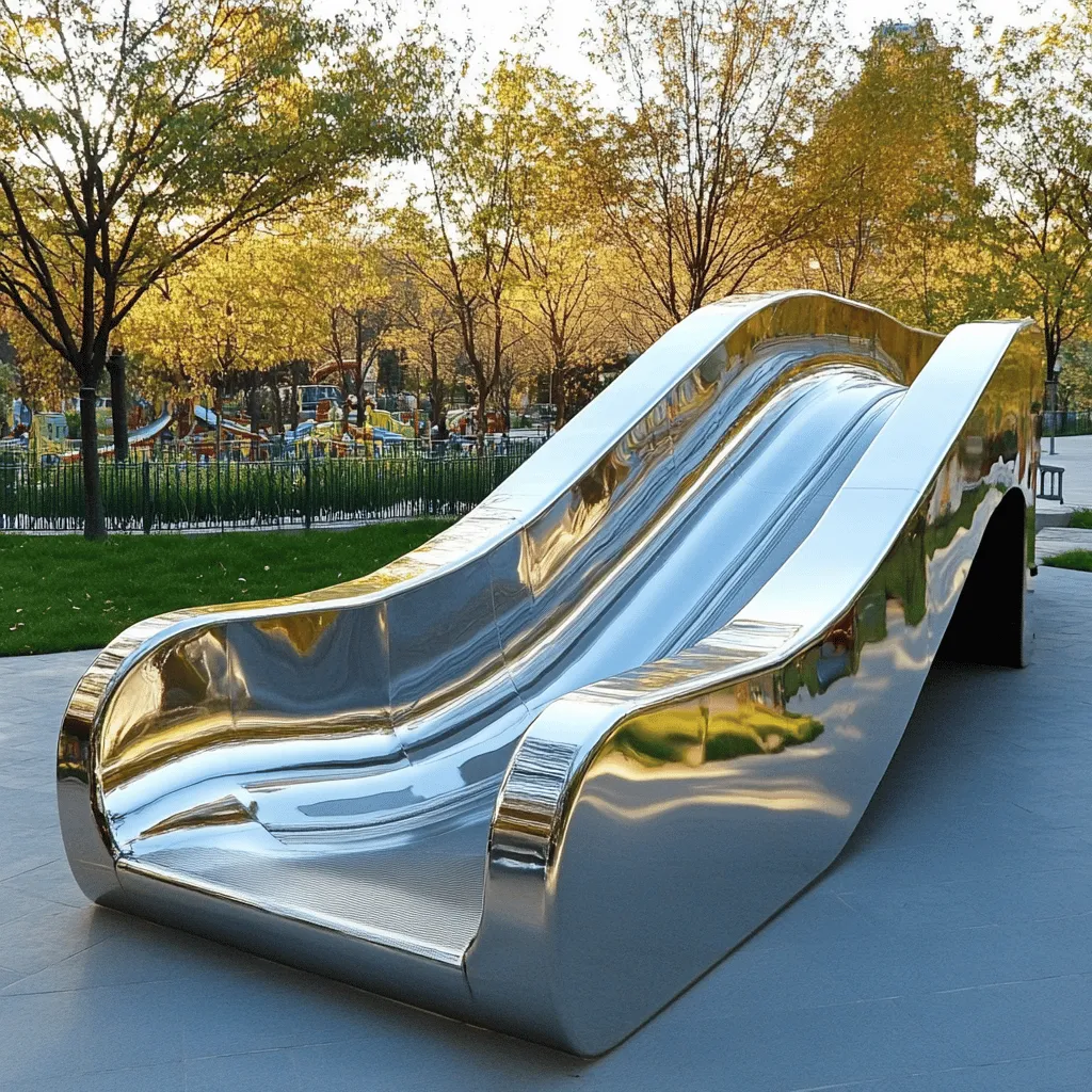 La nanotecnología mejora el equipamiento de parques infantiles y mobiliario urbano. Usamos nanomateriales para hacer productos más fuertes y seguros. Por ejemplo, los toboganes, como el tobogán curvado de acero inoxidable, pueden ser más duraderos. Esto significa que resisten mejor el paso del tiempo y el clima.
