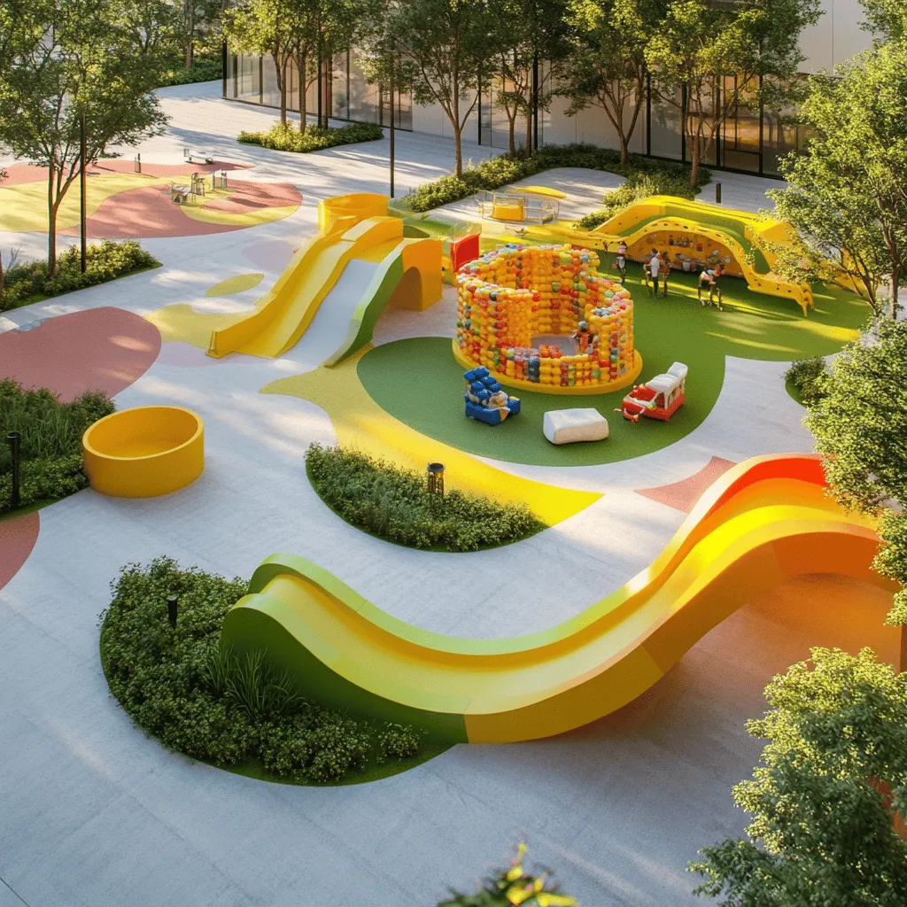 Los parques infantiles coloridos son un oasis de alegría y diversión. Los colores brillantes atraen a los niños y despiertan su curiosidad. Un parque bien diseñado puede ser un lugar mágico. Los colores influyen en cómo los niños ven el mundo. Ellos aprenden y juegan a través de sus experiencias.